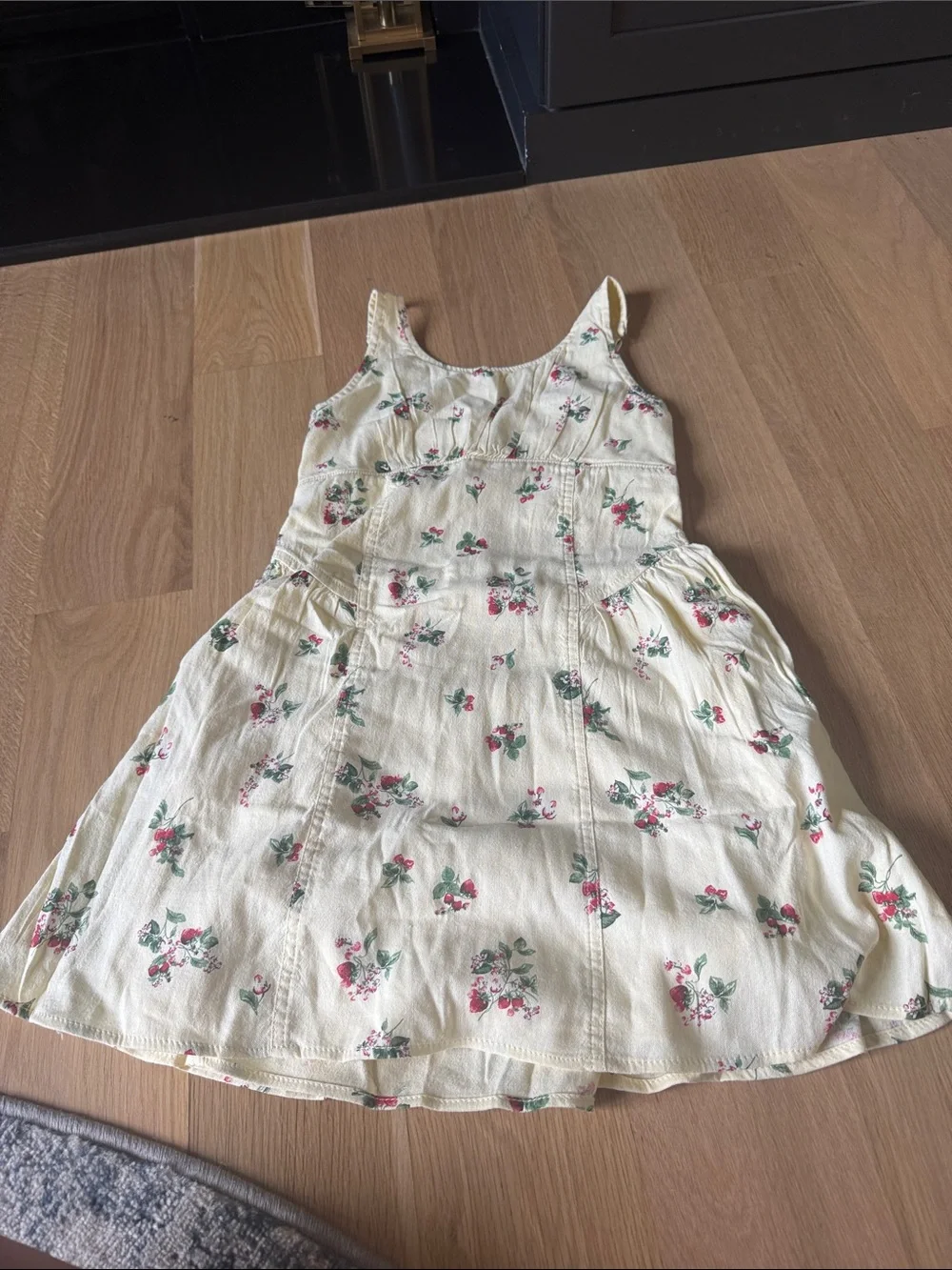 NWT abercrombie kids Cream Floral Sundress with Pink & Green Accents